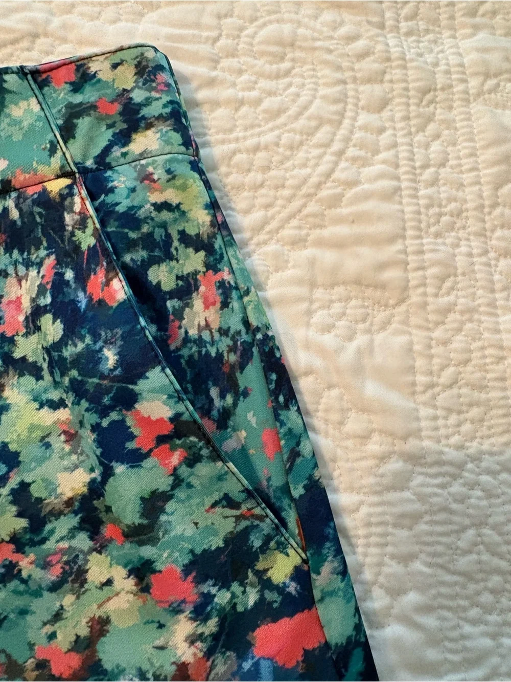 Aqua Teal Abstract Floral Golf Skort